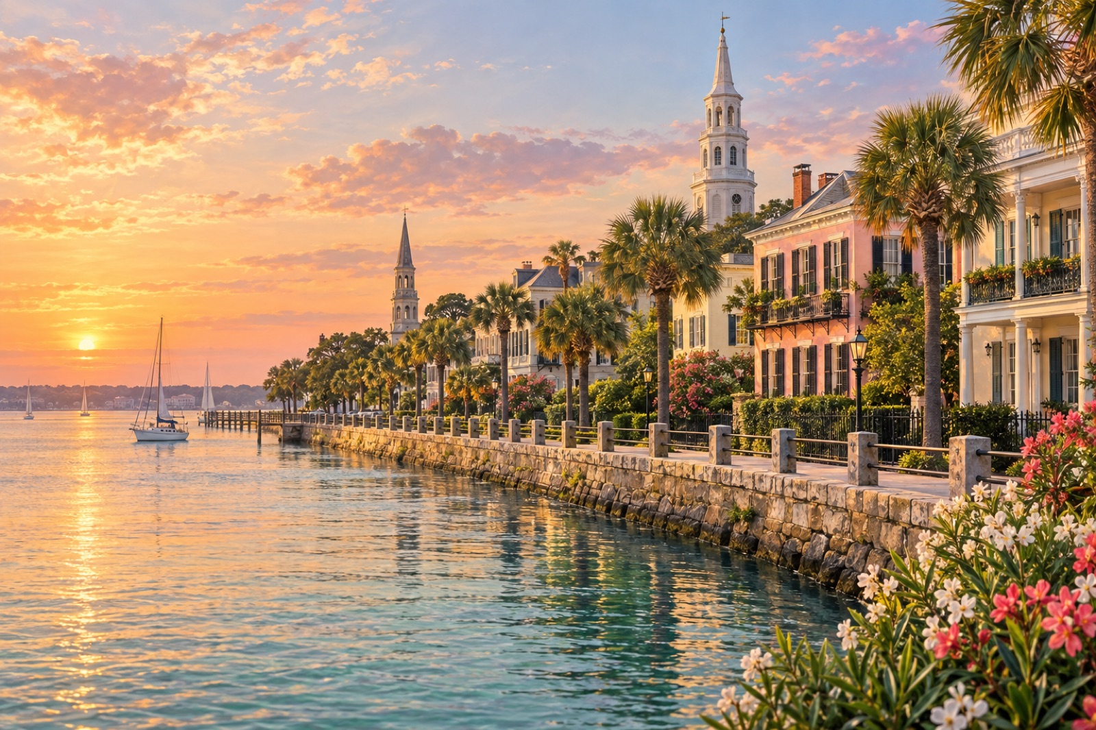 Charleston — skyline editorial illustration from the Way4i city guide