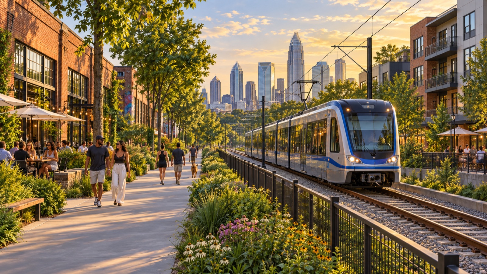 Charlotte — rail editorial illustration from the Way4i city guide