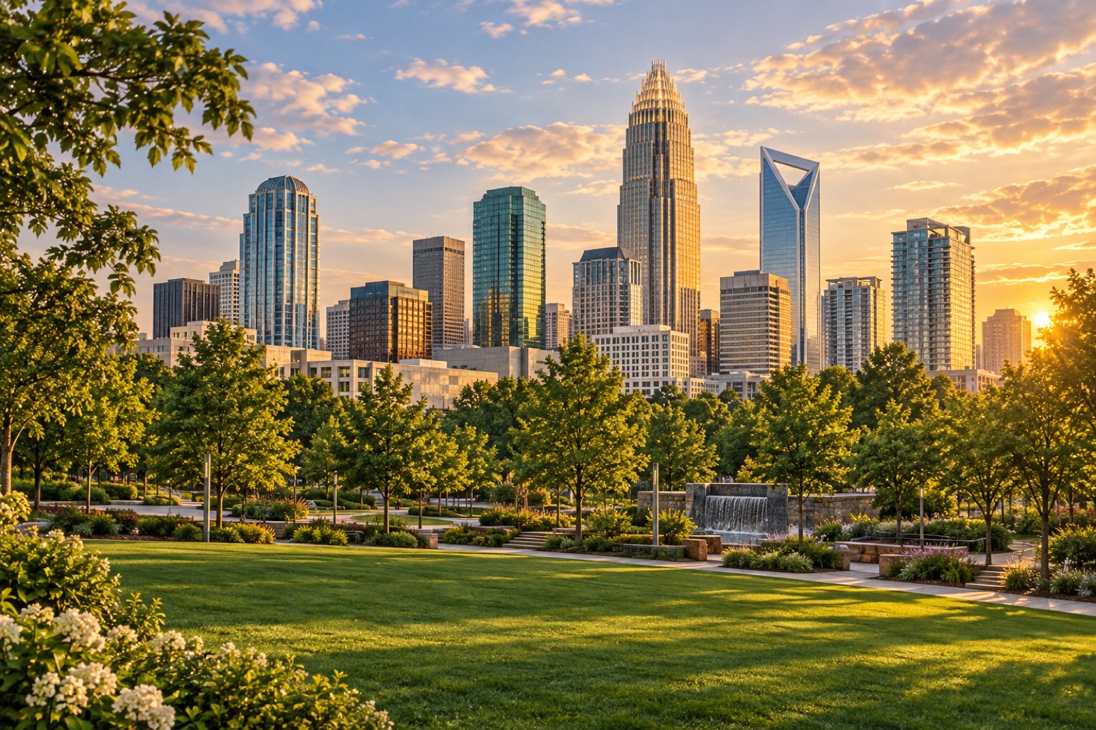 Charlotte — skyline editorial illustration from the Way4i city guide