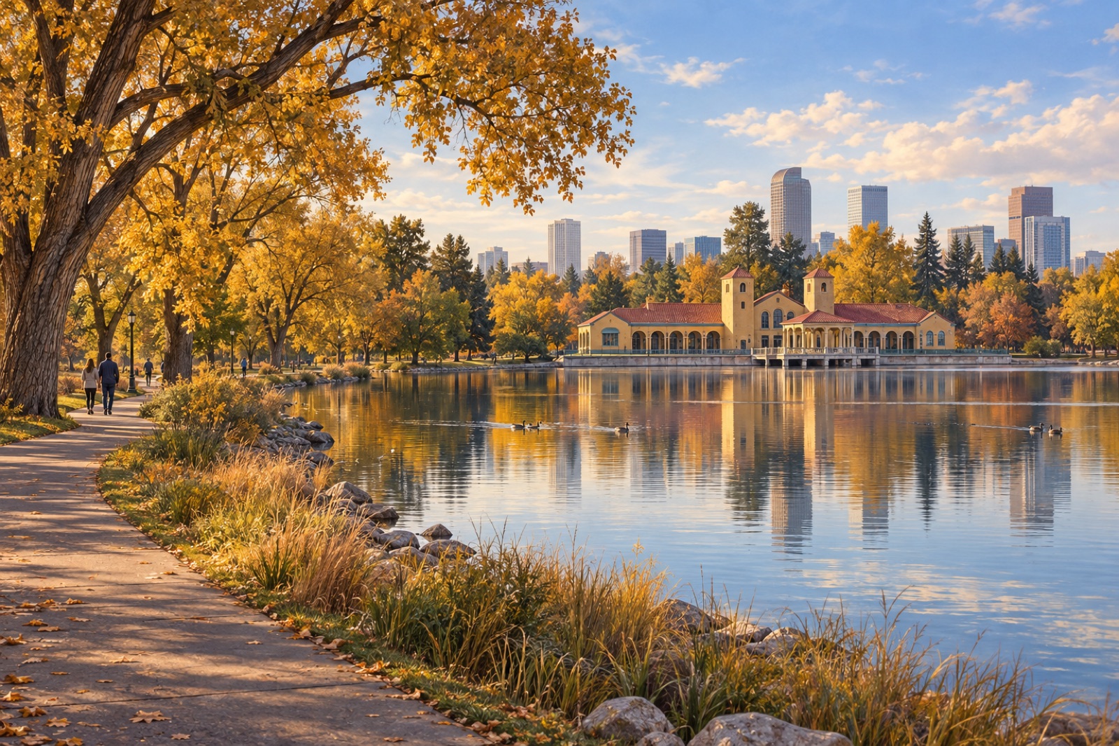 Denver — park editorial illustration from the Way4i city guide