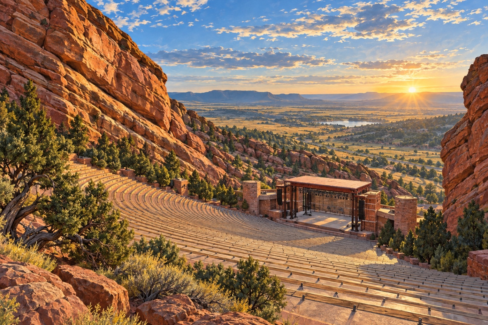 Denver — redrocks editorial illustration from the Way4i city guide