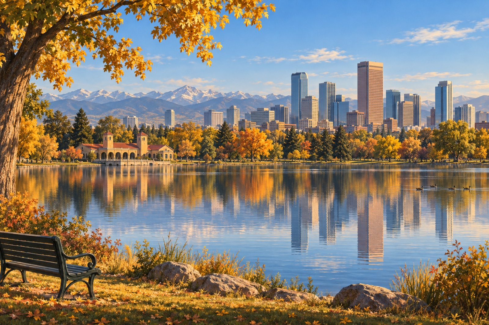 Denver — skyline editorial illustration from the Way4i city guide