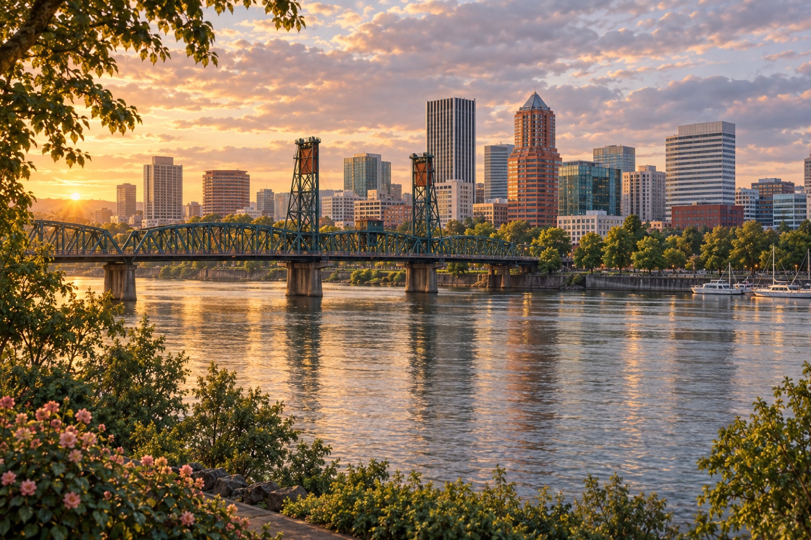 Portland — skyline editorial illustration from the Way4i city guide
