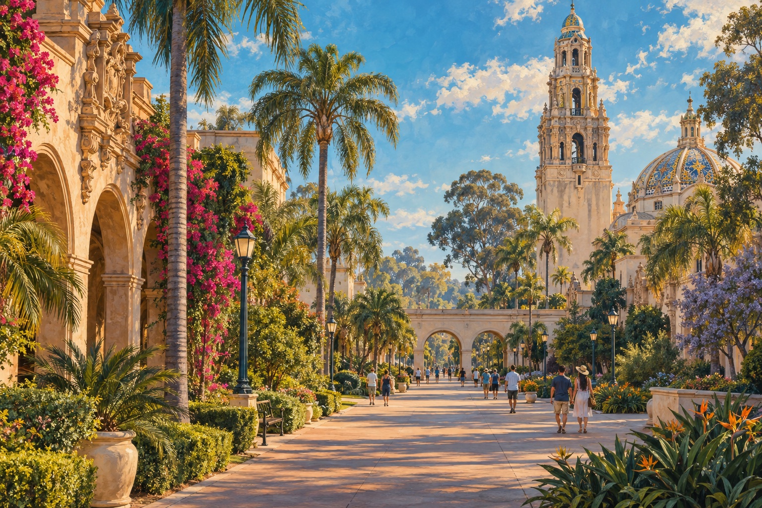 Balboa Park gardens and architecture, San Diego