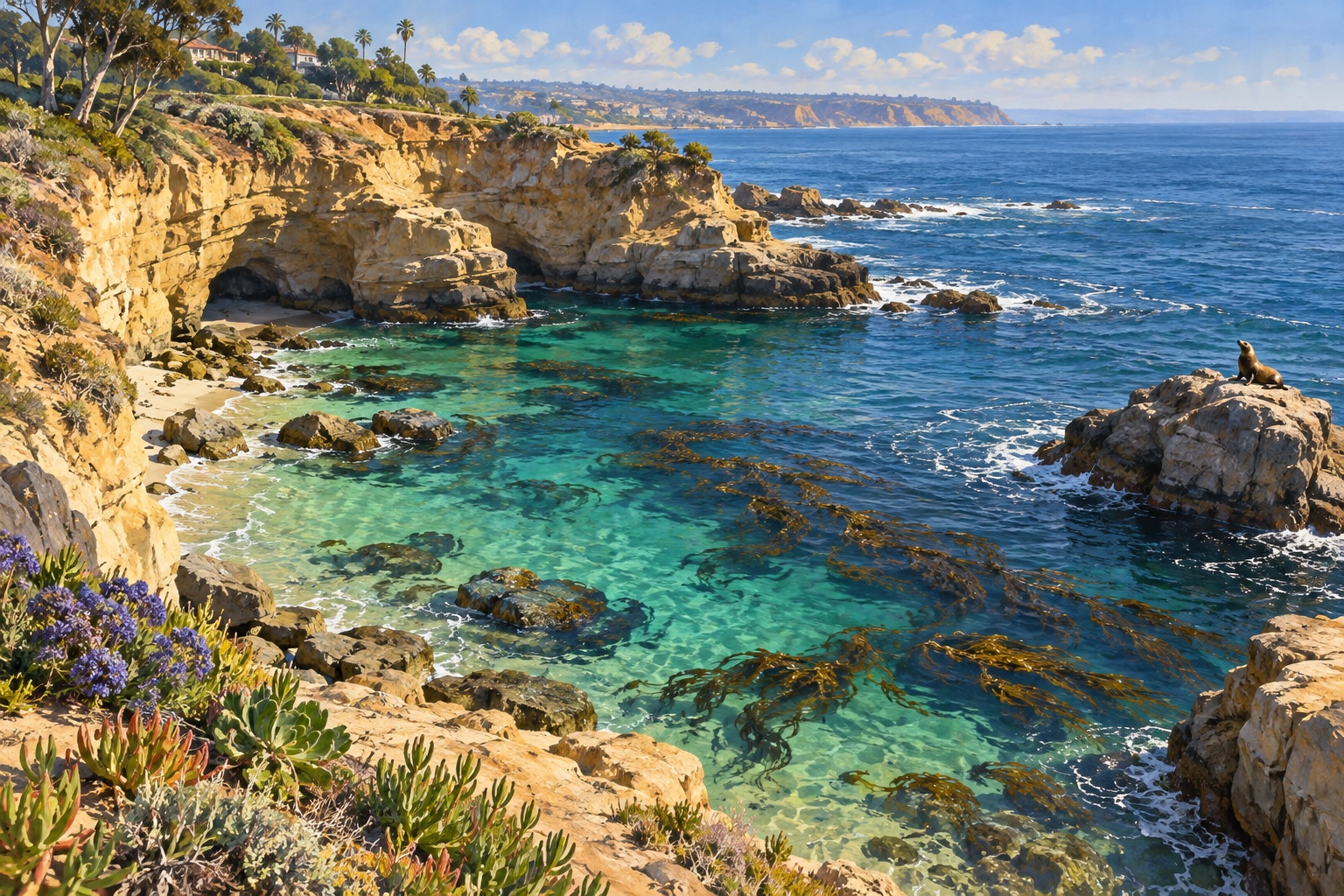 La Jolla cliffs and Pacific coast, San Diego